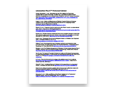 Literaturliste Studien PleurX™ peritoneal